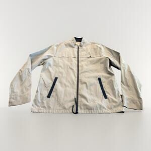 Original Penguin Mens Gray Silver Windbreaker Full Zip Jacket Size XL